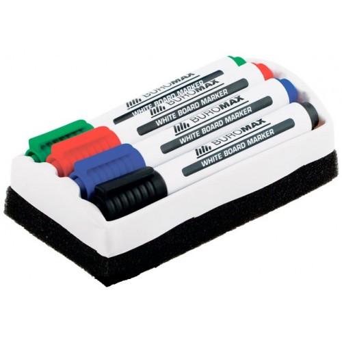Набір маркерів для магнітної дошки з губкою Buromax 4 шт (BM.8800-84)