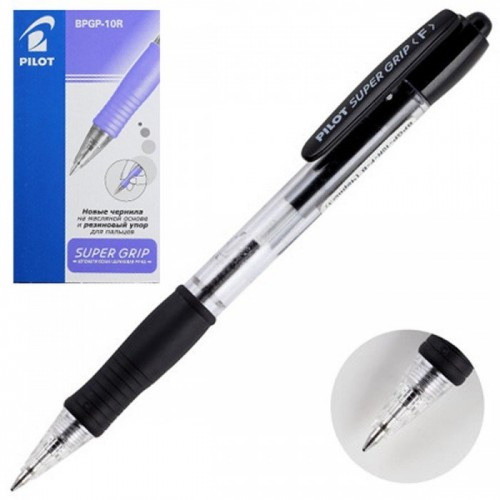 Ручка кулькова Super Grip Pilot чорна (BPGP-10R-F-B)