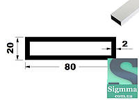 Труба 80 *20*2 бп прямоугольная алюминиевая