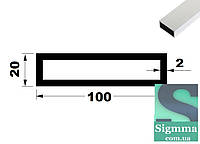 Труба 100 *20*2 бп прямоугольная алюминиевая