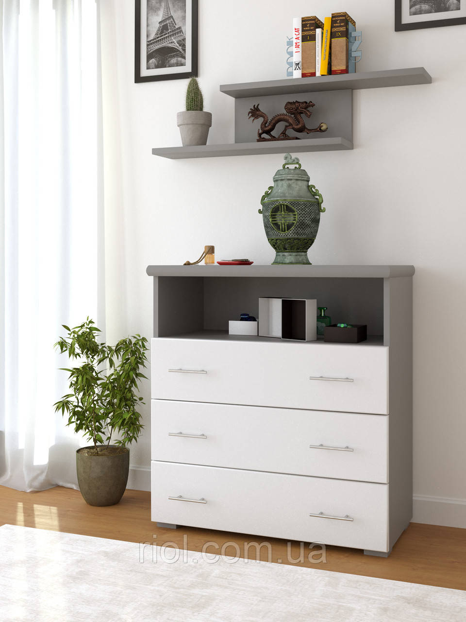 Комод Ексклюзив 3Ш1П з натурального дерева, фото 1