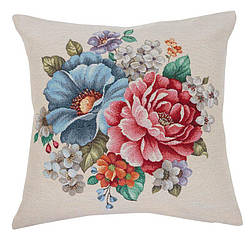 Наволочка гобеленова декоративна Квітковий букет 45х45 см