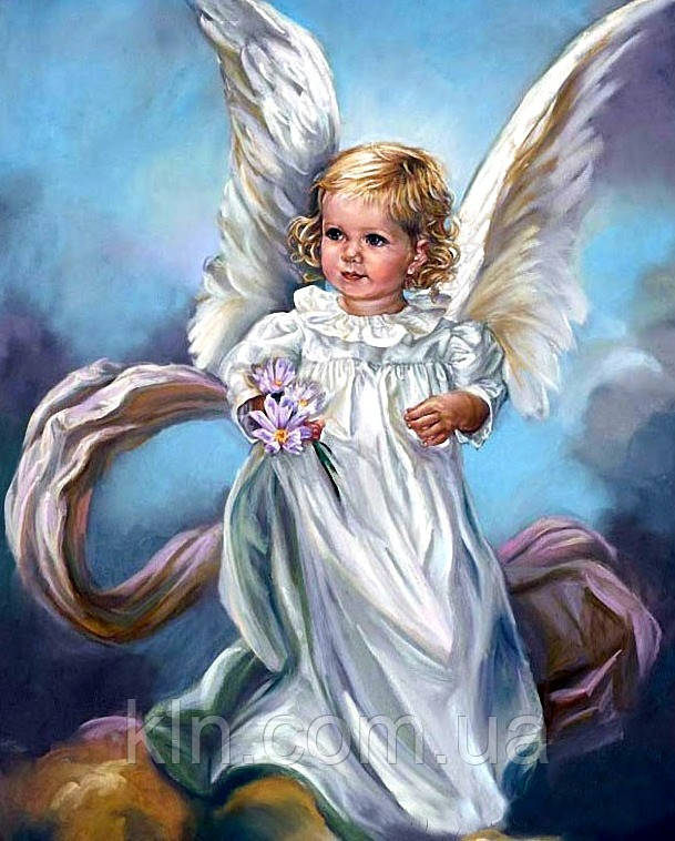 Алмазна вишивка на підрамнику Ангел з небес наглядає 40 х 50 см (арт. TN925), фото 1