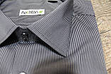 Чоловіча сорочка на довгий рукав чорного кольору в білу смужку, фото 2