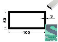 Труба 100 *50*3 анод прямоугольная алюминиевая