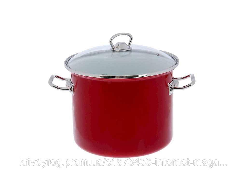 Каструля ем. 5,5л /0 циліндрична Червона (I83117) ТМ IDILIA, фото 1