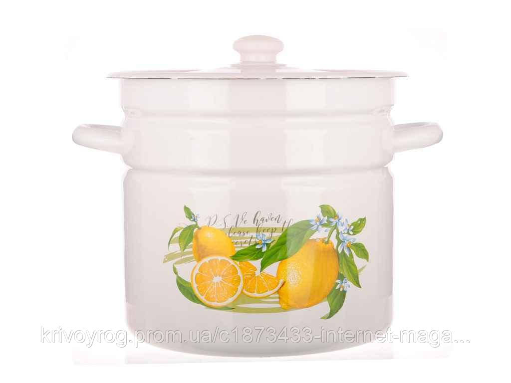 Каструля ем. 12,0л/2 циліндрична Лимон (I1624/2) ТМ IDILIA, фото 1