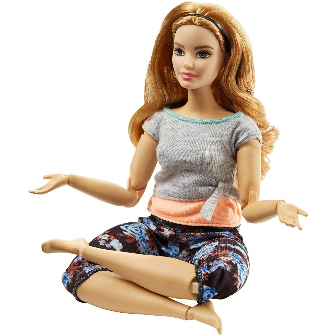 Barbie Made To Move Безмежні руху. Блондинка в сірому топі. Mattel FTG84