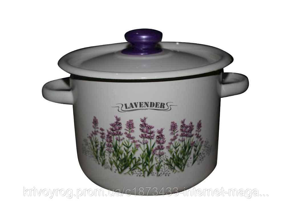 Каструля ем. 3л /2 циліндрична Лаванда (біла) (І1612/2) ТМ IDILIA, фото 1