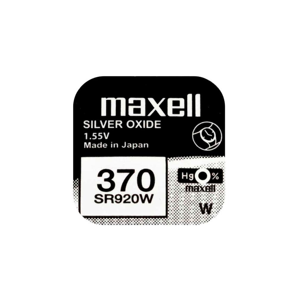 Годинникова батарейка 370 / SR 920 W / AG6 Maxell Silver Oxide (1.55v) 1шт.