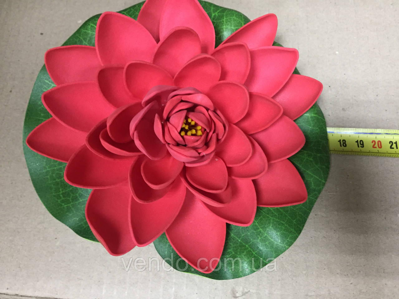 Цветок Лотоса декоративный плавающий 17х17х5 красный - фото 3 - id-p1005738605