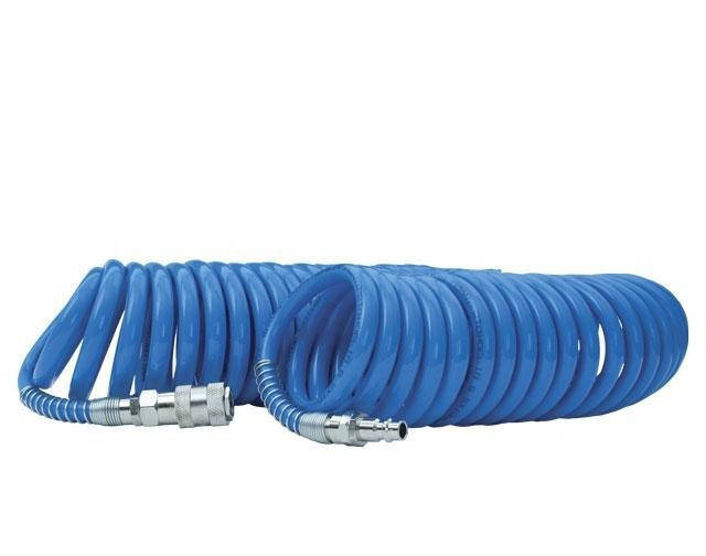 

Шланг спиральный полиуретановый 8х12мм 10м с быстроразъемными соединениями Intertool PT-1716, Синий