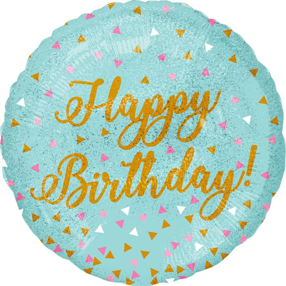 

Шар фольгированный треугольное конфетти голография (Anagram), Бирюзовый