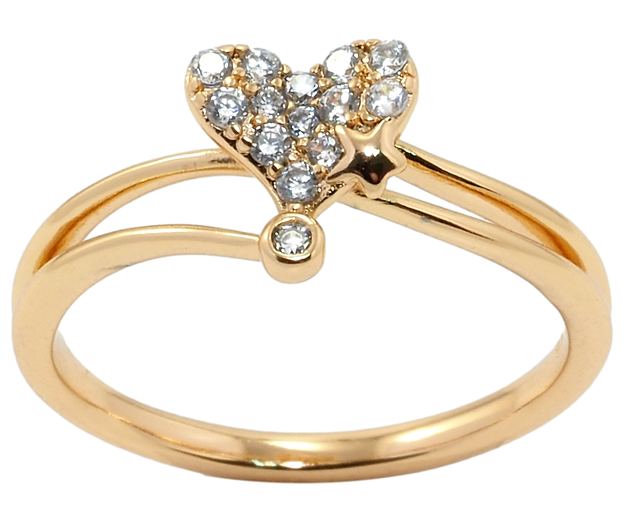 

Кольцо Xuping Позолота 18K "Сердечко со звездой" р.16.5,17,17.5,18.5