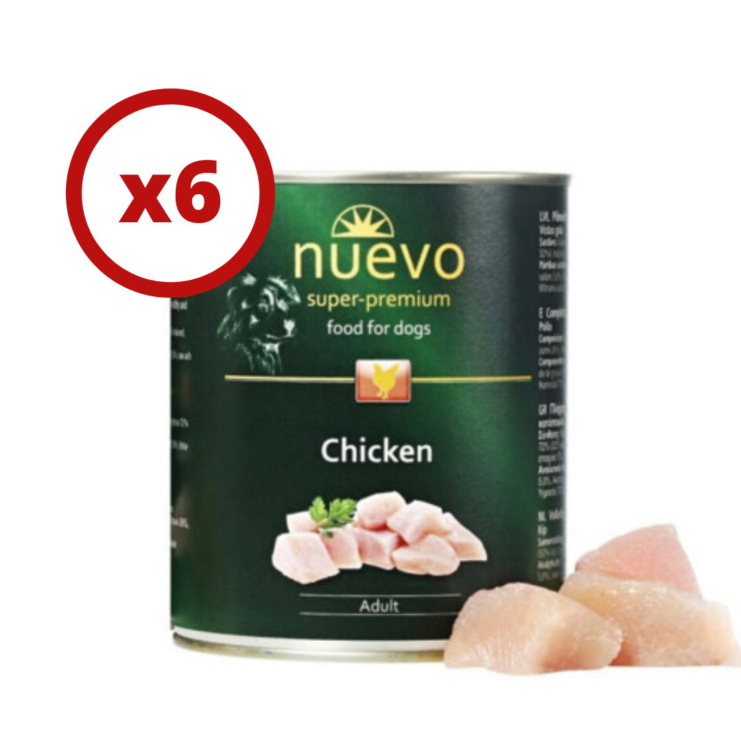 

Nuevo Dog Adult 400 г*6 шт - консерва для собак (курица)