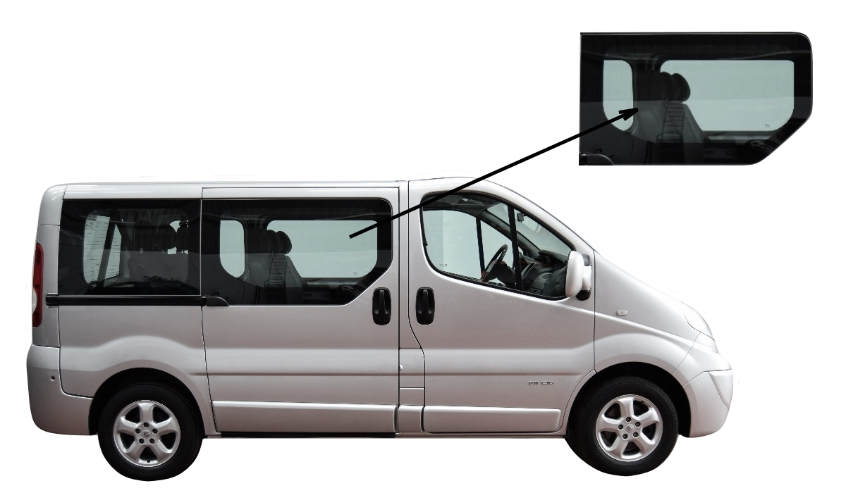 

Боковое стекло Renault Trafic 2001-2014 переднее правое