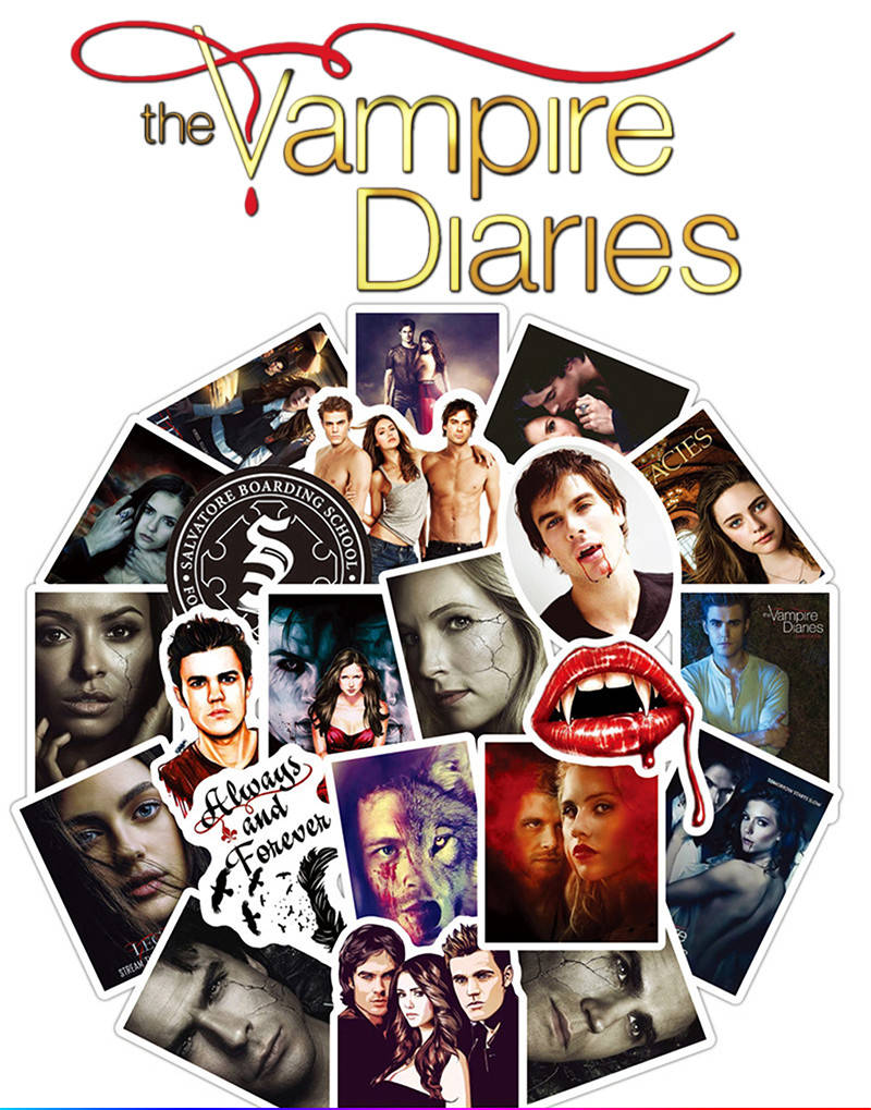 

Стикеры наклейки набор 25 штук Дневники Вампира The Vampire Diaries