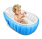 Надувна ванночка Intime Baby Bath Tub з насосом блакитна, фото 2