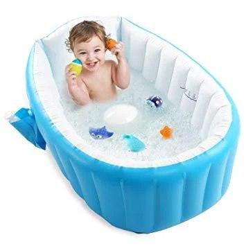 Надувна ванночка Intime Baby Bath Tub з насосом блакитна