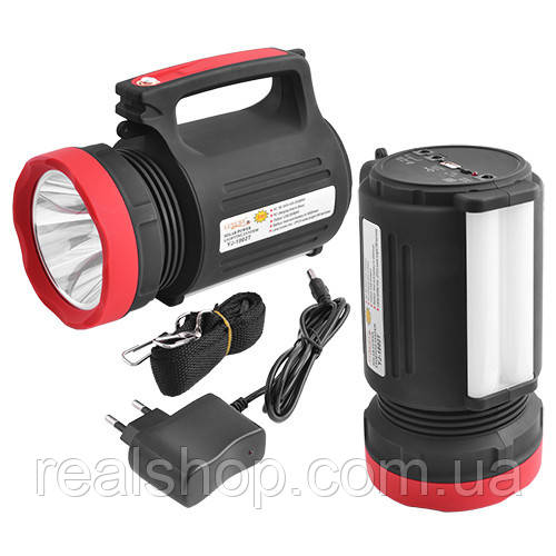 Прожектор потужний Yajia YJ-2886 5W + 22 LED 5500 mAh + Функція ПаверБанк + виходи під лампочки, фото 1