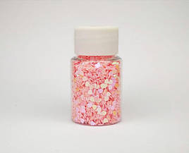 Глиттерная посипання для слаймов в баночці, яскраво-рожевий