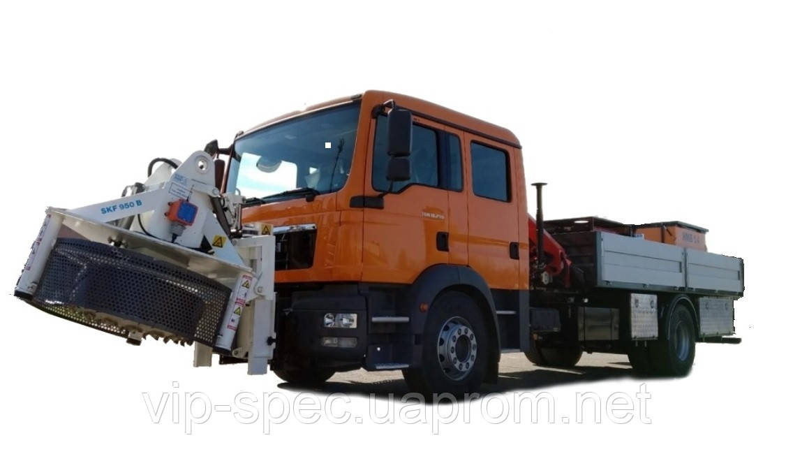 Бортове шасі MAN TGM 18.290 4X2 BB, з краном PALFINGER PK6500 і фрезером STEHR SKF 950B