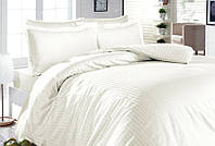 Комплект постельного белья First Choice Satin Lines Style Krem сатин 220-160 см кремовый