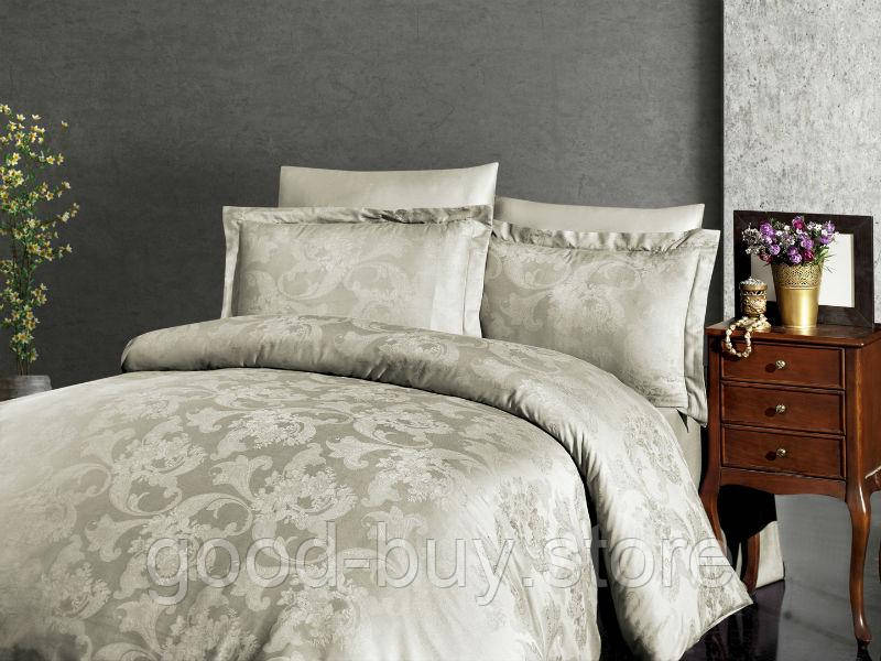 Постільна білизна віскоза First choice Firenza Bej-Beige евро 200х220