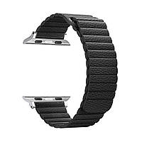 Ремешок для смарт-часов Apple Watch ALL Series 38/40mm Leather Loop Band Black (48655)
