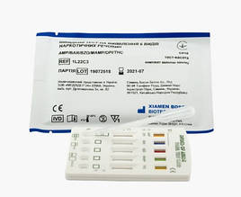 Быстрый тест на выявление шести наркотических веществ, тест-карта