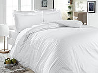 Комплект постельного белья First Choice Satin Lines Style Beyaz сатин 220-160 см белый