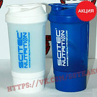 Шейкер: Scitec Nutrition 2х компонентний White / Blue || 500ml