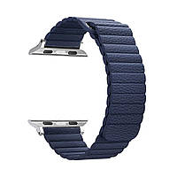 Ремінець для смарт-годин Apple Watch ALL Series 38mm/40mm Leather Loop Band Blue (51669)