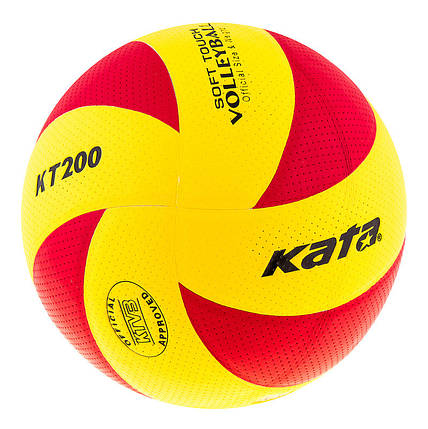 М'яч волейбольний Kata 200 PU red/yellow, фото 2