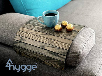 Дерев'яний столик-накладка на диван для сніданку HyggeTM графіт hotdeal