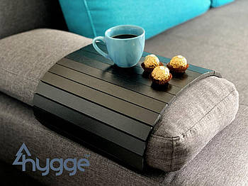 Дерев'яний столик-накладка на диван для сніданку HyggeTM чорний hotdeal