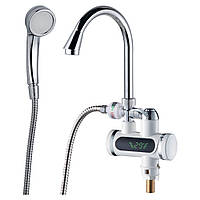 Кран-водонагрівач проточний JZ 3.0 кВт 0,4-5бар для ванни гусак вухо на гайці AQUATICA (JZ-6C141W)