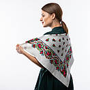 Японська вовняна хустка 75х75см Біла, фото 3