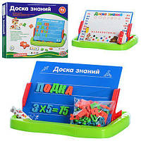 Детская двухсторонняя развивающая доска знаний Play Smart с буквами и цифрами 37х33х5 см., разноцветная