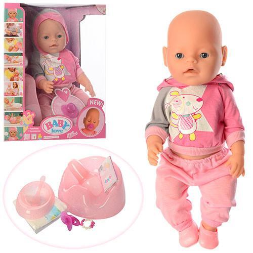 Інтерактивна дитяча іграшка METR+ "Пупс з аксесуарами", має 9 функцій і магнітну пустушку, рожевий