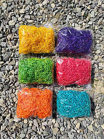 Деревний наповнювач для декору, деревна стружка 50 г Різнобарвні