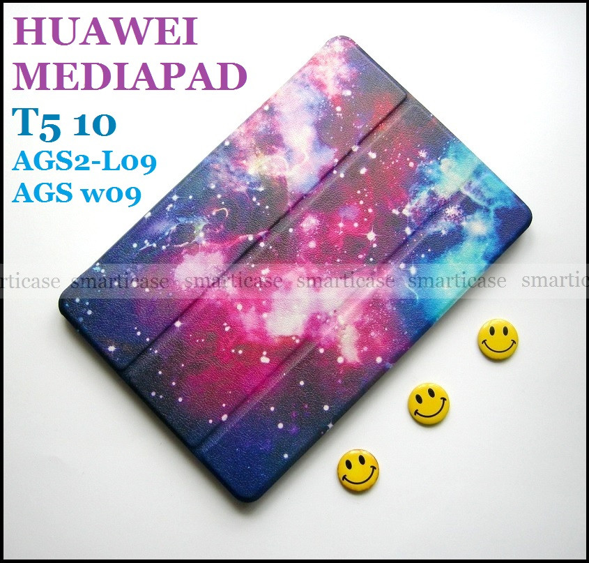 Фіолетовий чохол з візерунком Галактика ( Космос) для Huawei Mediapad T5 10 AGS2-L09 AGS2-W09 Хуавей Т5 10