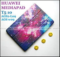 Фіолетовий чохол з візерунком Галактика ( Космос) для Huawei Mediapad T5 10 AGS2-L09 AGS2-W09 Хуавей Т5 10