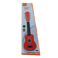 Детская деревянная музыкальная гитара Viga Toys 6 струн, красная
