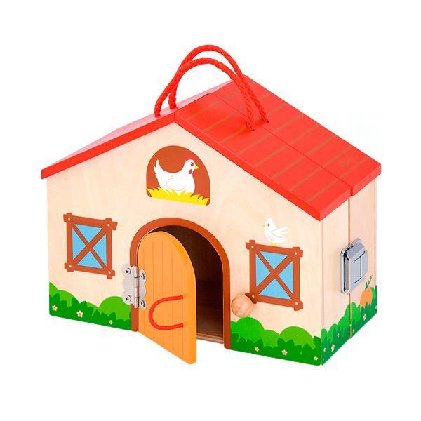 Детский деревянный игровой набор Viga Toys домик-ферма с фигурками - фото 1 - id-p1188229790