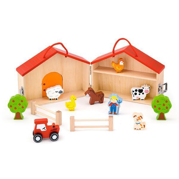 Детский деревянный игровой набор Viga Toys домик-ферма с фигурками - фото 3 - id-p1188229790