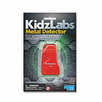 Детский набор для исследований 4M Металлоискатель, со звуковыми эффектами на батарейках, красный