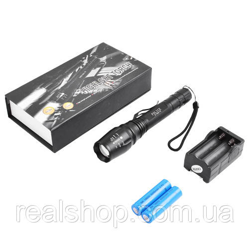 Ліхтар Luxury 8668-T6 (Cree XM-L-T6, 1000 люменів, 5 режимів, 2х18650, червоний дифузор), фото 1
