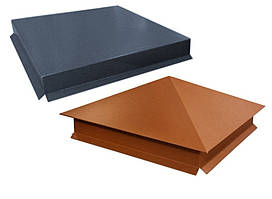 КОВПАК, кришка на стовп 380*380 мм з покриттям в колір паркану, коричневий, графіт, під дерево...