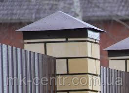 КОЛПАК кришка для стовпа 440*440 мм із покриттям у колір паркана, фото 1